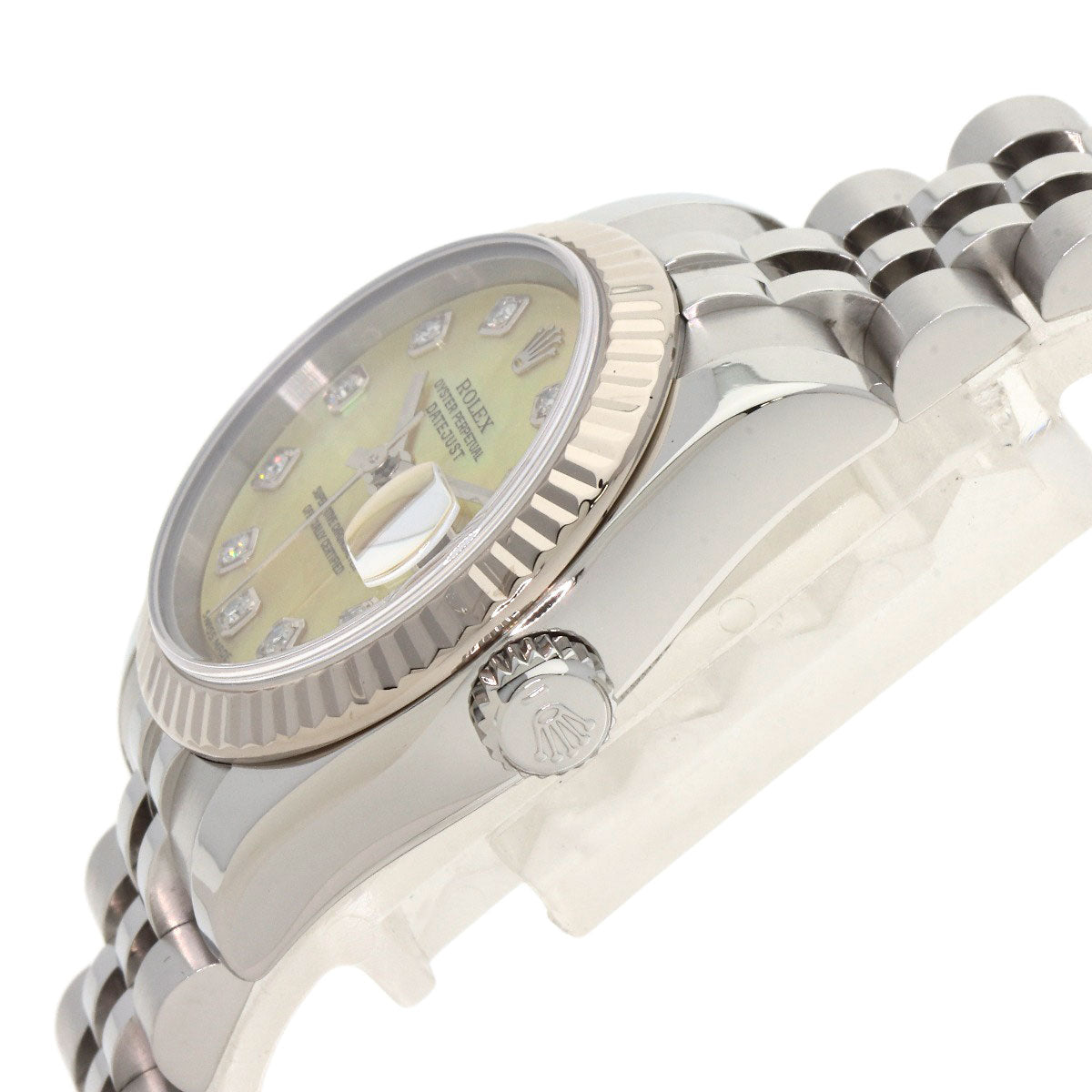 ROLEX ロレックス 179174NG デイトジャスト 10P ダイヤモンド 腕時計 SS レディース 中古