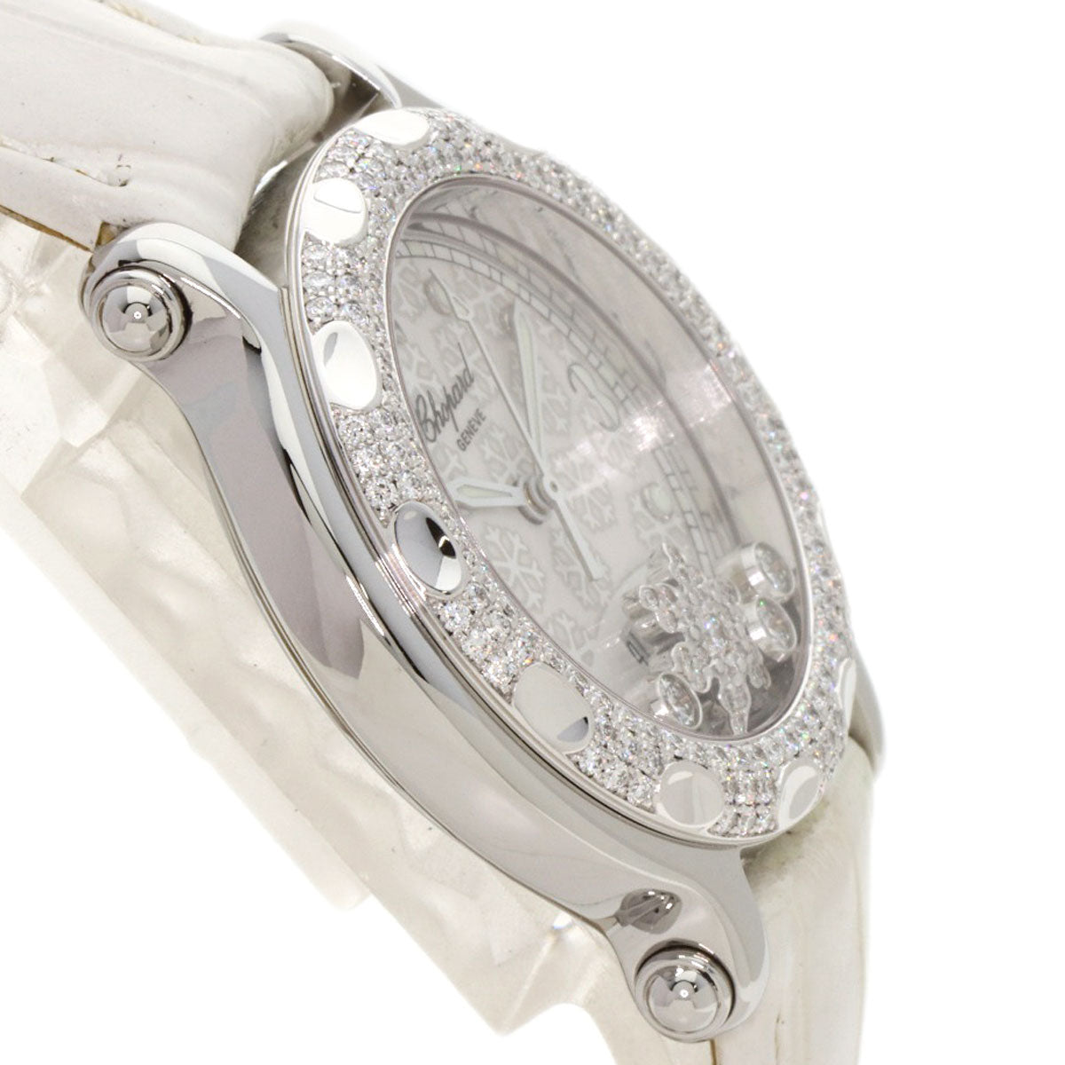 Chopard ショパール 27/8943 ハッピースノーフレーク ダイヤモンド 30mm 腕時計 SS レディース 中古