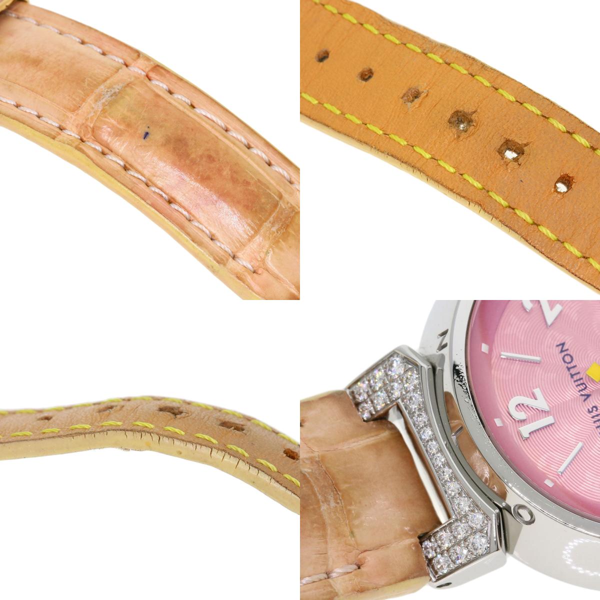 LOUIS VUITTON ルイヴィトン Q121E タンブール ダイヤモンド 腕時計 SS レディース 中古