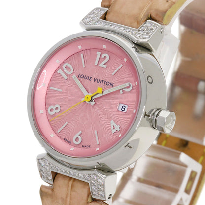 LOUIS VUITTON ルイヴィトン Q121E タンブール ダイヤモンド 腕時計 SS レディース 中古