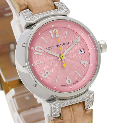 LOUIS VUITTON ルイヴィトン Q121E タンブール ダイヤモンド 腕時計 SS レディース 中古