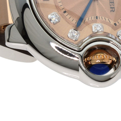 CARTIER カルティエ WE902052 バロンブルー28 11P ダイヤモンド 腕時計 SS レディース 中古