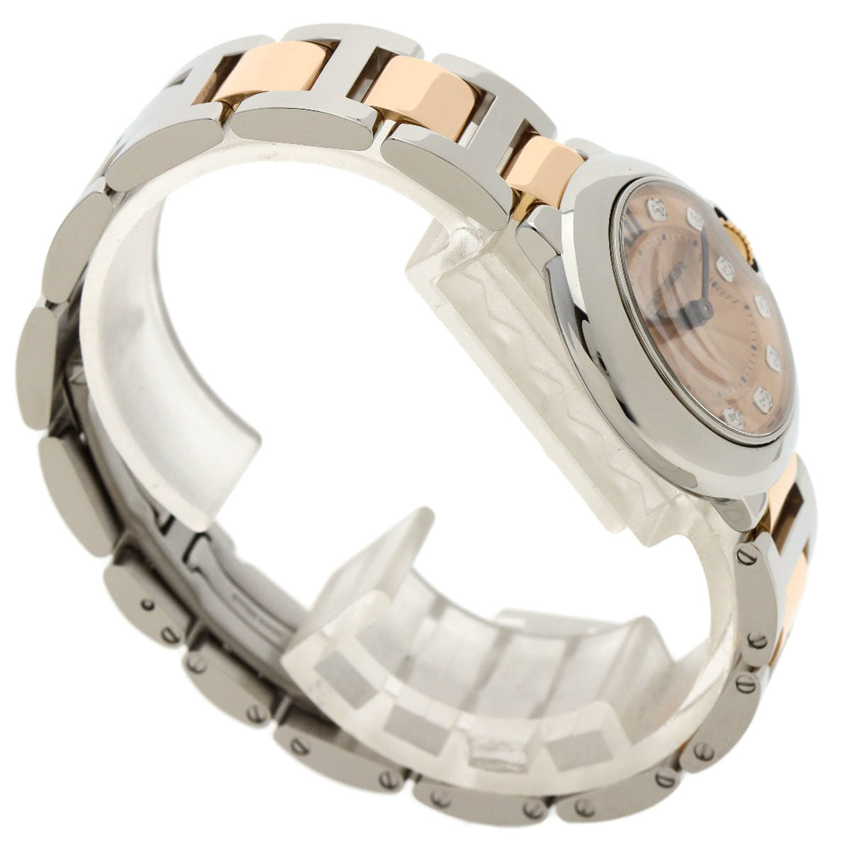 CARTIER カルティエ WE902052 バロンブルー28 11P ダイヤモンド 腕時計 SS レディース 中古