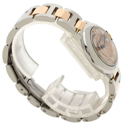 CARTIER カルティエ WE902052 バロンブルー28 11P ダイヤモンド 腕時計 SS レディース 中古