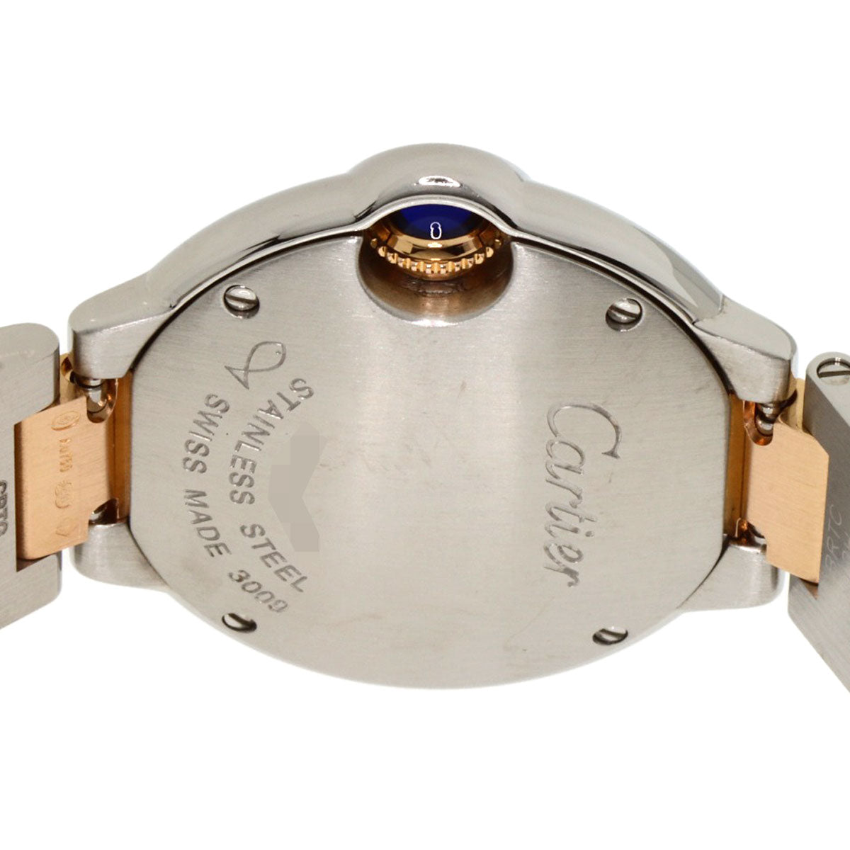 CARTIER カルティエ WE902052 バロンブルー28 11P ダイヤモンド 腕時計 SS レディース 中古
