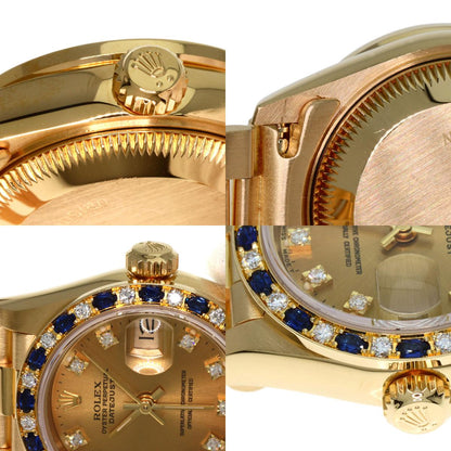 ROLEX ロレックス 69198SA デイトジャスト サファイア ダイヤモンド 腕時計 K18YG レディース 中古