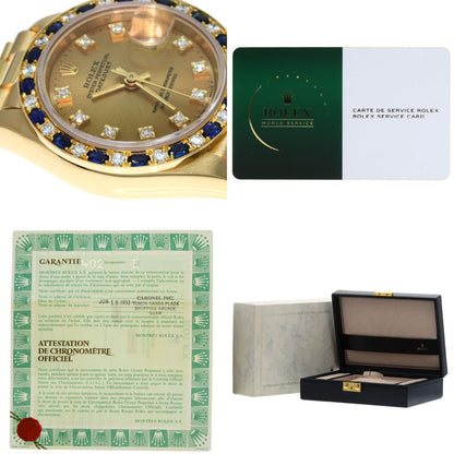 ROLEX ロレックス 69198SA デイトジャスト サファイア ダイヤモンド 腕時計 K18YG レディース 中古