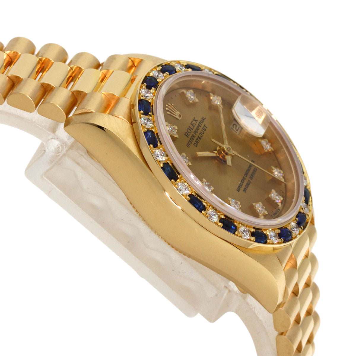 ROLEX ロレックス 69198SA デイトジャスト サファイア ダイヤモンド 腕時計 K18YG レディース 中古