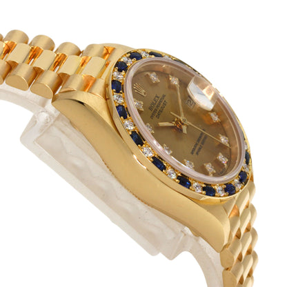 ROLEX ロレックス 69198SA デイトジャスト サファイア ダイヤモンド 腕時計 K18YG レディース 中古