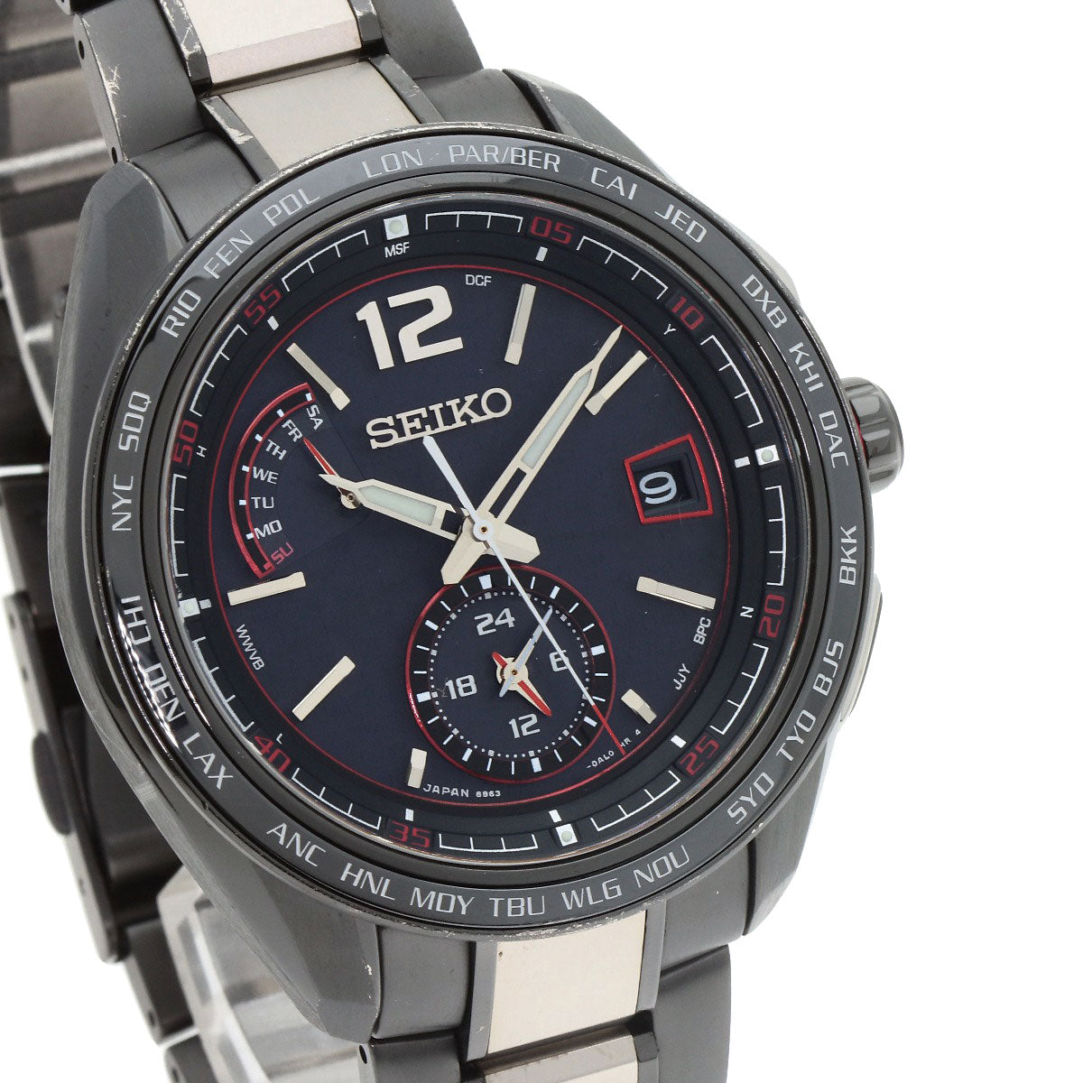SEIKO セイコー SAGA267 8B63-0AS0 ブライツ フライト エキスパート 腕時計 チタンセラミック メンズ 中古