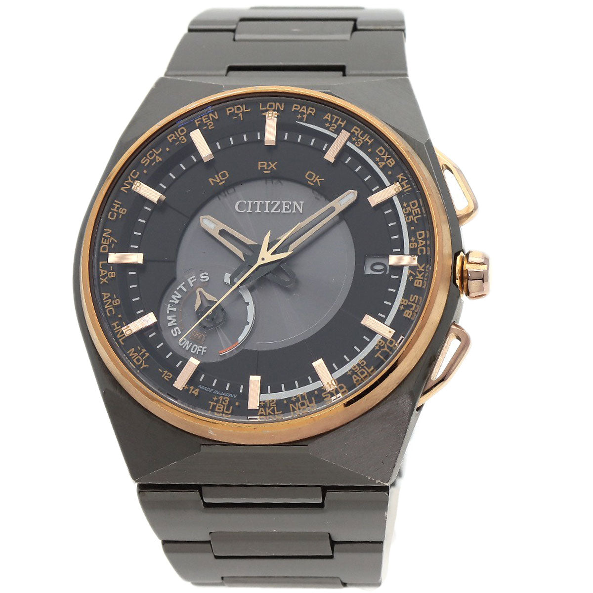 CITIZEN シチズン F100-T021425 CC2004-59E エコドライブ サテライトウェーブ 腕時計 チタン メンズ 中古