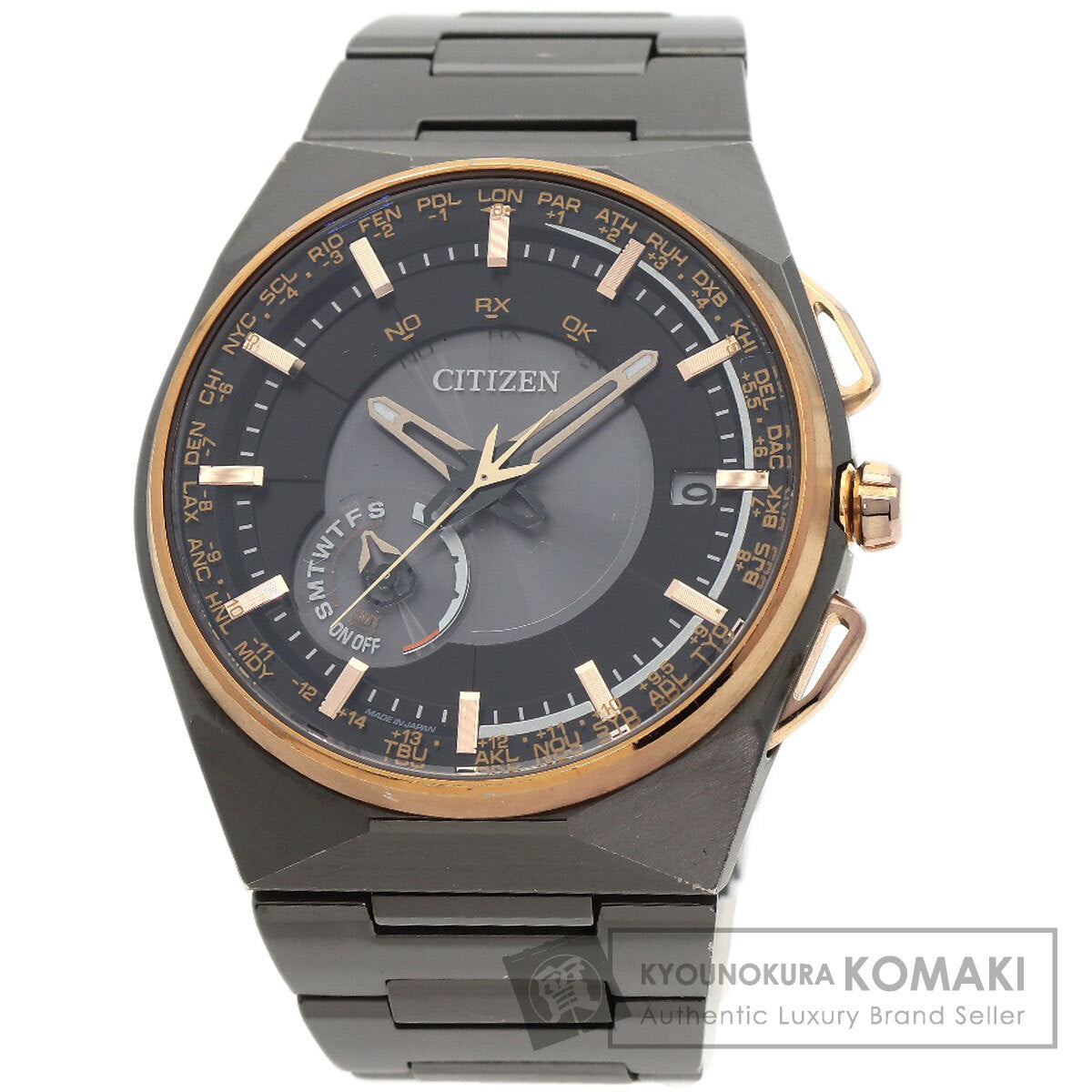 CITIZEN シチズン F100-T021425 CC2004-59E エコドライブ サテライトウェーブ 腕時計 チタン メンズ 中古