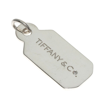 TIFFANY&Co. ティファニー タグプレート 1P ダイヤモンド ペンダントトップ SV レディース 中古