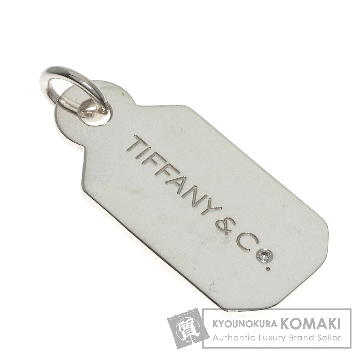 TIFFANY&Co. ティファニー タグプレート 1P ダイヤモンド ペンダントトップ SV レディース 中古
