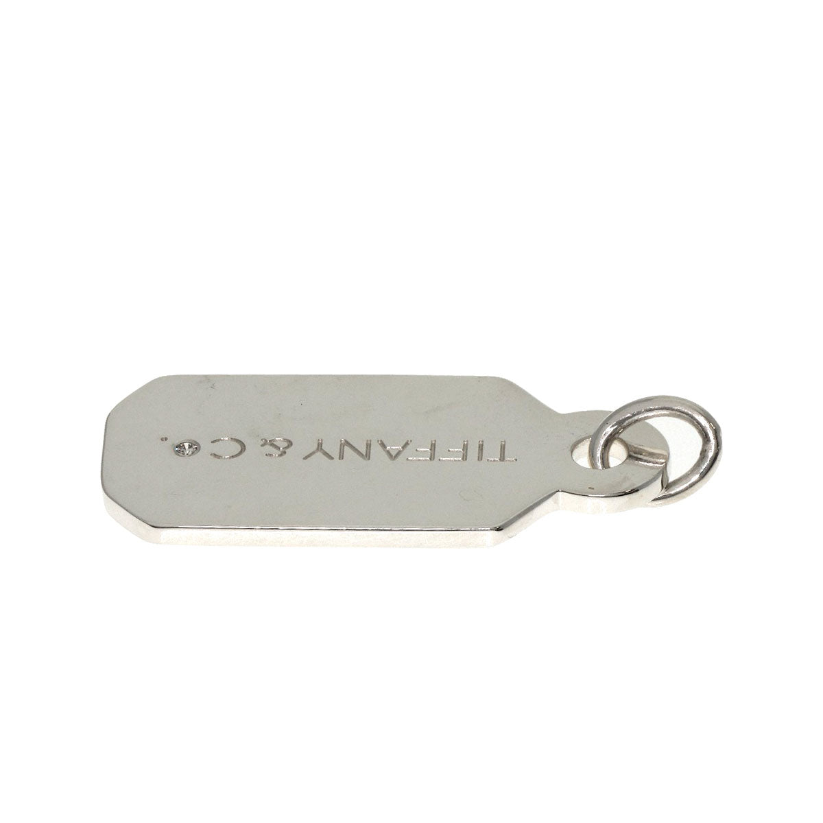 TIFFANY&Co. ティファニー タグプレート 1P ダイヤモンド ペンダントトップ SV レディース 中古
