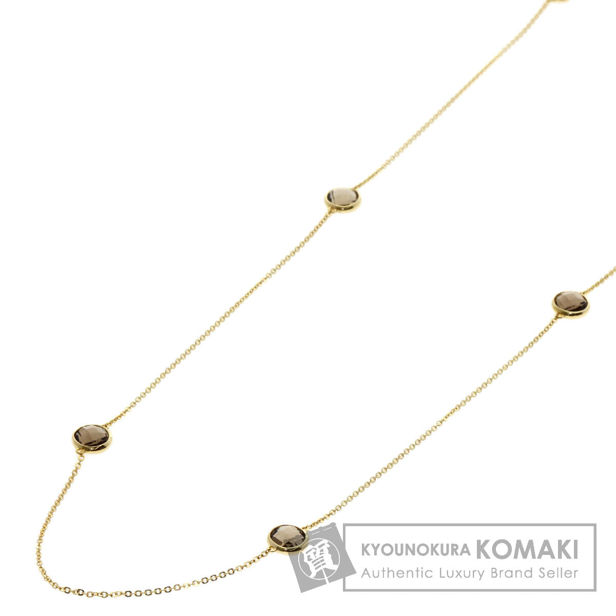 Ponte Vecchio ポンテヴェキオ 10P スモーキー クォーツ ネックレス K18YG レディース 中古