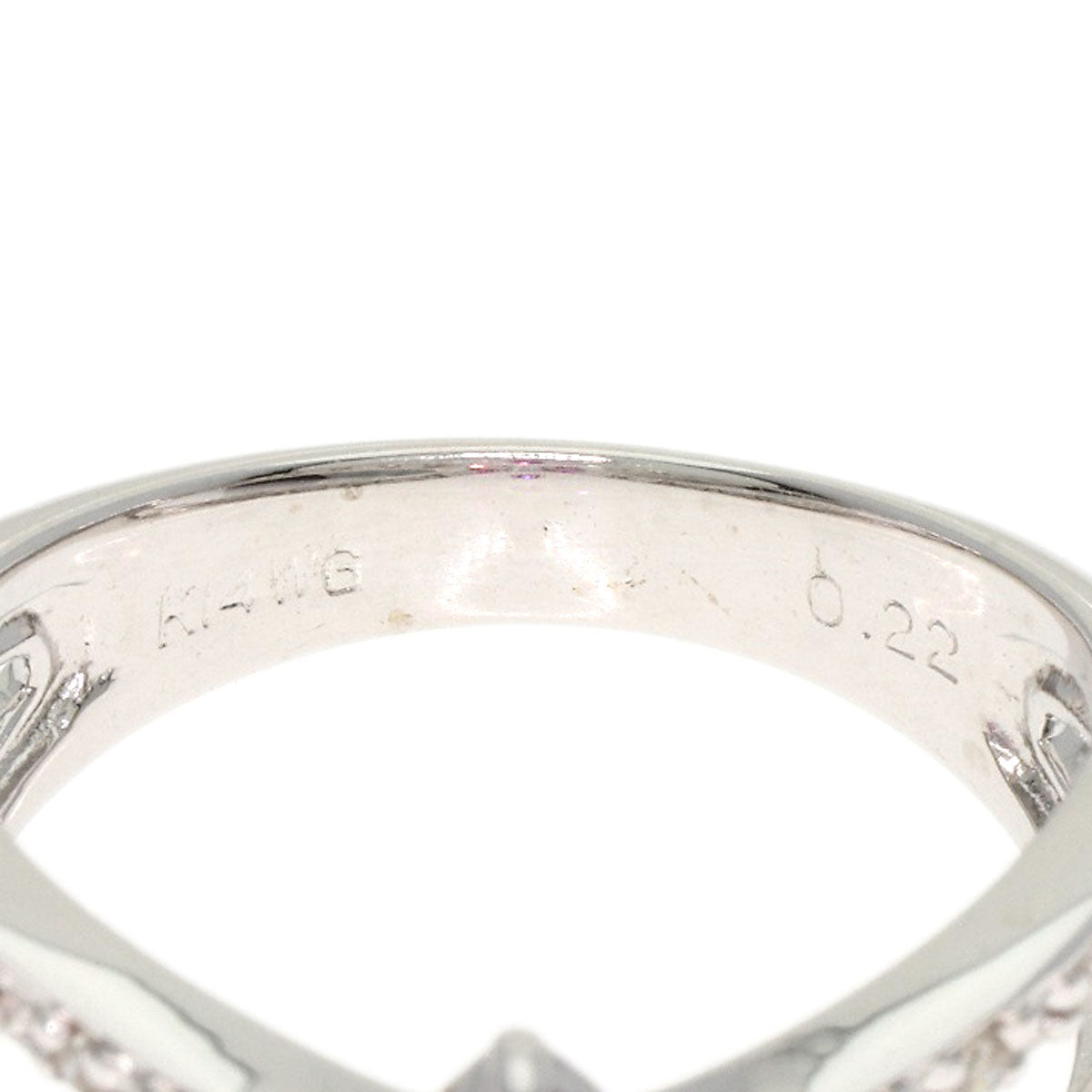 SELECT JEWELRY セレクトジュエリー フラワー ダイヤモンド ルビー リング・指輪 K14WG レディース 中古