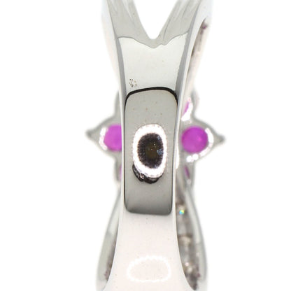 SELECT JEWELRY セレクトジュエリー フラワー ダイヤモンド ルビー リング・指輪 K14WG レディース 中古