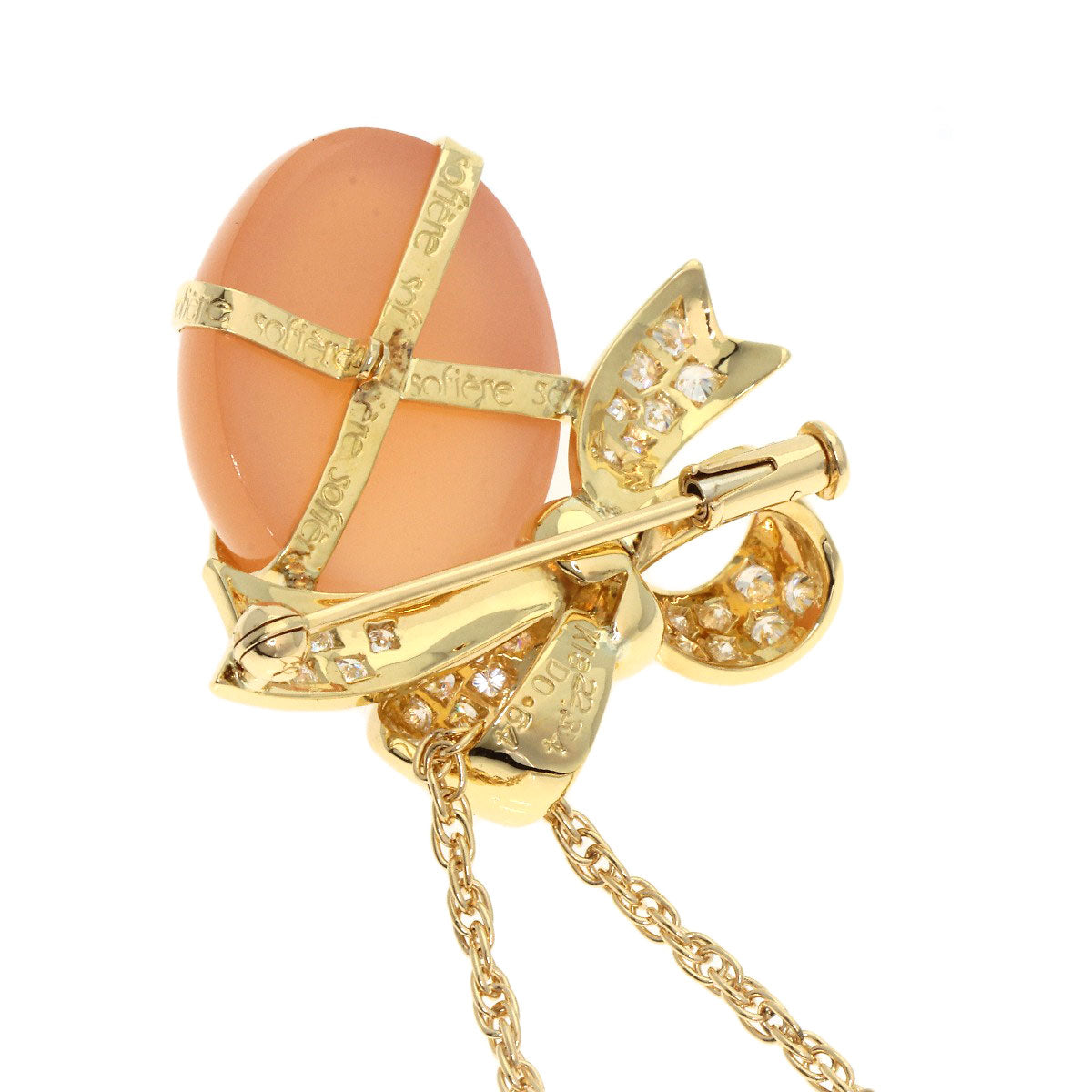 SELECT JEWELRY セレクトジュエリー ムーンストーン ダイヤモンド 2WAY ネックレス K18YG レディース 中古
