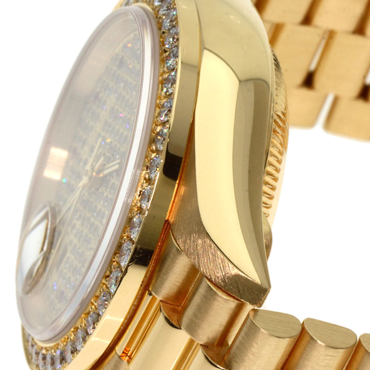 ROLEX ロレックス 69138 デイトジャスト ダイヤモンド ルビー 腕時計 K18YG レディース 中古