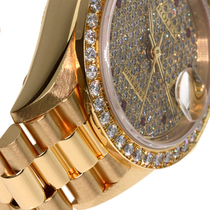 ROLEX ロレックス 69138 デイトジャスト ダイヤモンド ルビー 腕時計 K18YG レディース 中古