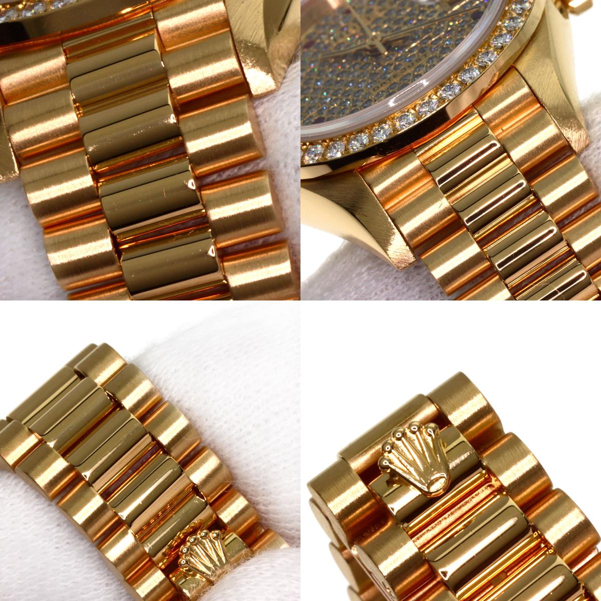 ROLEX ロレックス 69138 デイトジャスト ダイヤモンド ルビー 腕時計 K18YG レディース 中古