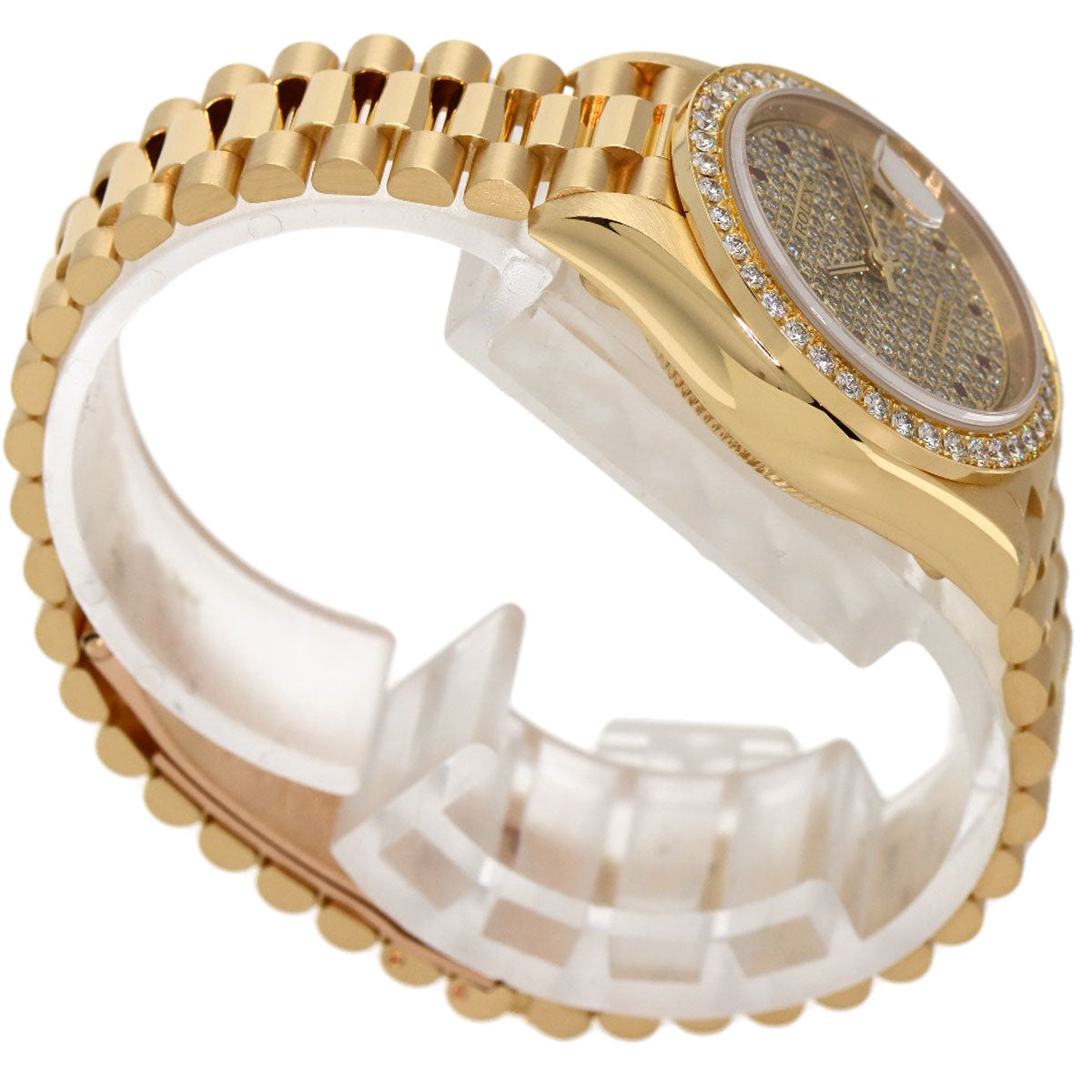ROLEX ロレックス 69138 デイトジャスト ダイヤモンド ルビー 腕時計 K18YG レディース 中古