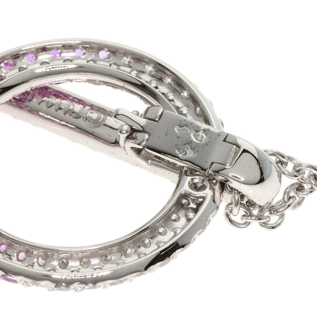 CHANEL シャネル ピンクサファイア ダイヤモンド ネックレス K18WG レディース 中古