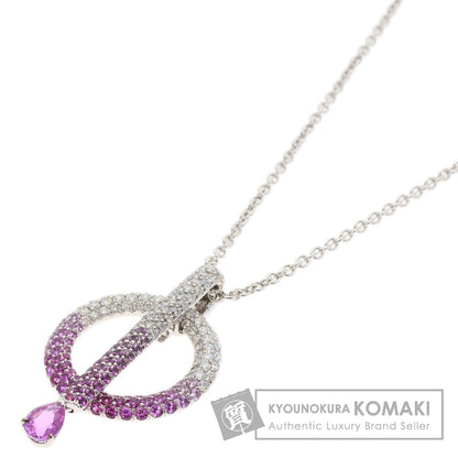 CHANEL シャネル ピンクサファイア ダイヤモンド ネックレス K18WG レディース 中古