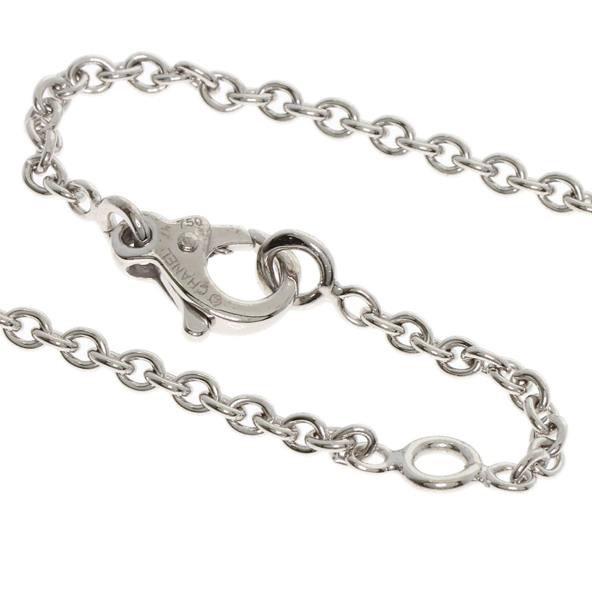 CHANEL シャネル ピンクサファイア ダイヤモンド ネックレス K18WG レディース 中古