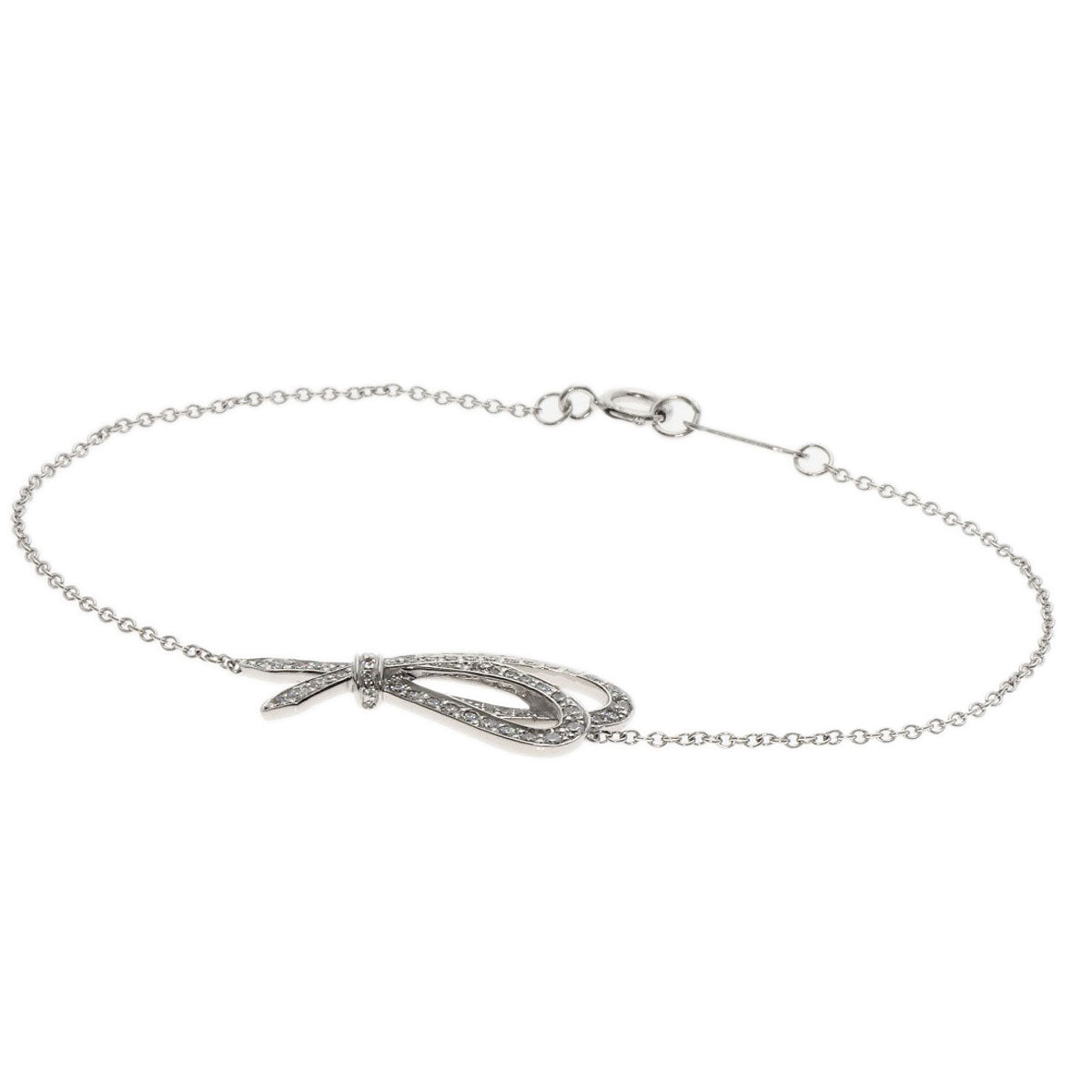 TIFFANY&Co. ティファニー ボウ リボン ダイヤモンド ブレスレット K18WG レディース 中古