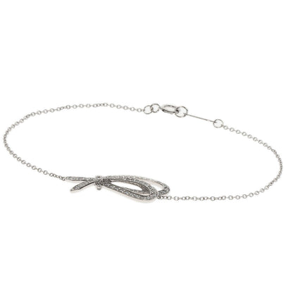 TIFFANY&Co. ティファニー ボウ リボン ダイヤモンド ブレスレット K18WG レディース 中古