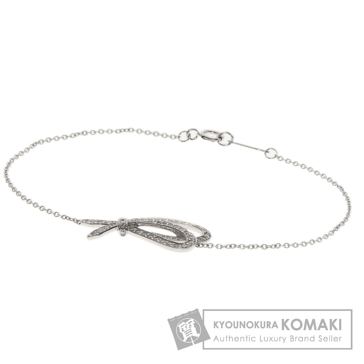 TIFFANY&Co. ティファニー ボウ リボン ダイヤモンド ブレスレット K18WG レディース 中古