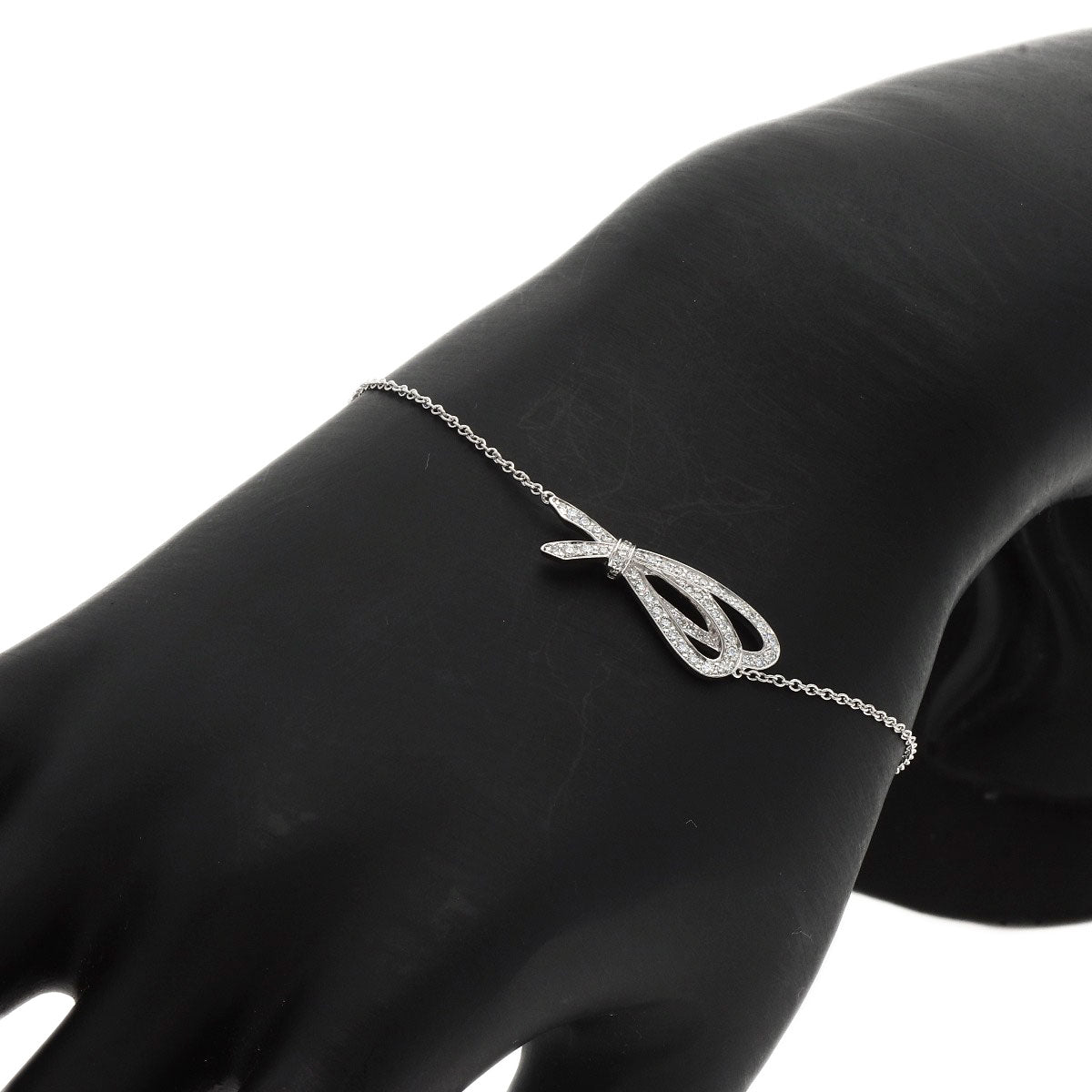 TIFFANY&Co. ティファニー ボウ リボン ダイヤモンド ブレスレット K18WG レディース 中古