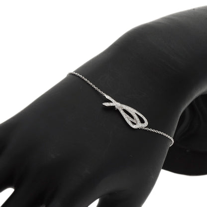 TIFFANY&Co. ティファニー ボウ リボン ダイヤモンド ブレスレット K18WG レディース 中古