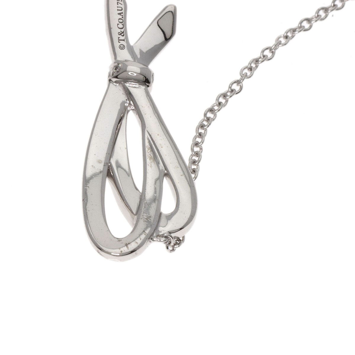 TIFFANY&Co. ティファニー ボウ リボン ダイヤモンド ブレスレット K18WG レディース 中古
