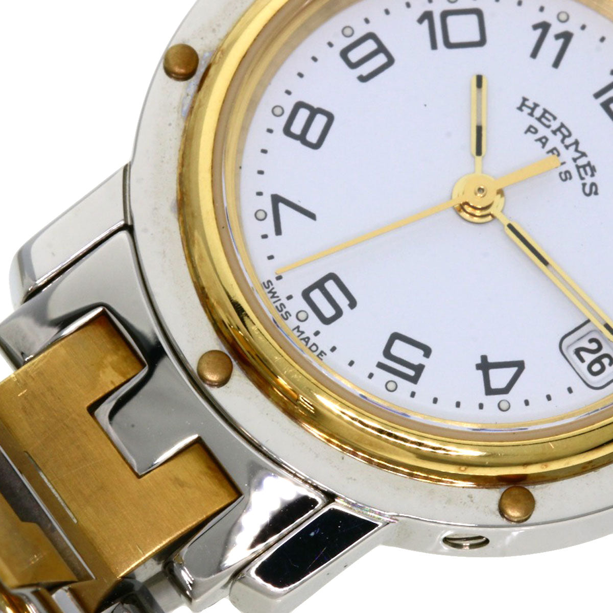 HERMES エルメス CL4.220 クリッパー 腕時計 SS レディース 中古