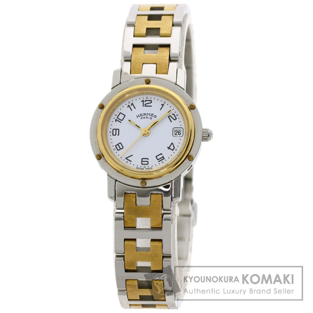 HERMES エルメス CL4.220 クリッパー 腕時計 SS レディース 中古