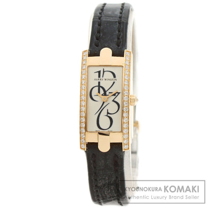 HARRY WINSTON ハリーウィンストン AVCQHM16RR033 アヴェニュー C ミニ ベゼル ダイヤモンド 腕時計 K18PG レディース 中古
