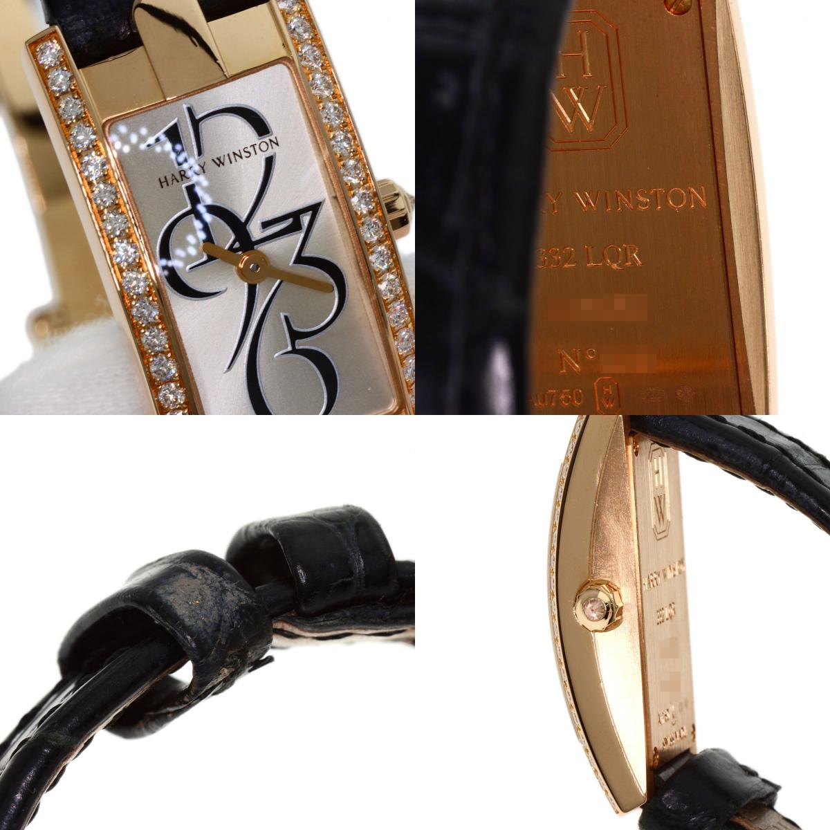 HARRY WINSTON ハリーウィンストン AVCQHM16RR033 アヴェニュー C ミニ ベゼル ダイヤモンド 腕時計 K18PG レディース 中古