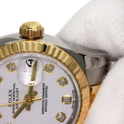 ROLEX ロレックス 179173G デイトジャスト 10P ダイヤモンド 腕時計 SS レディース 中古