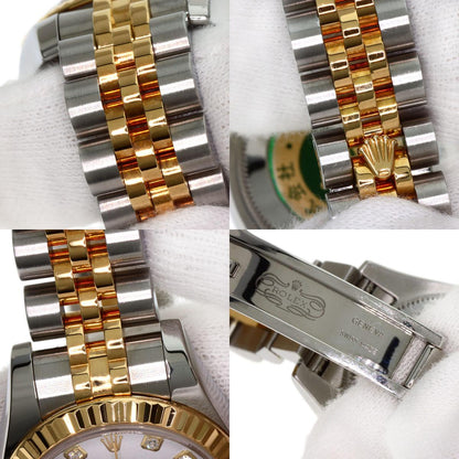 ROLEX ロレックス 179173G デイトジャスト 10P ダイヤモンド 腕時計 SS レディース 中古