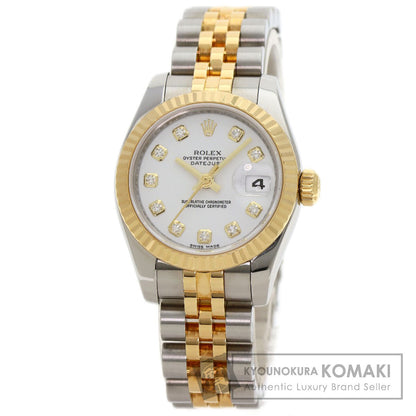 ROLEX ロレックス 179173G デイトジャスト 10P ダイヤモンド 腕時計 SS レディース 中古