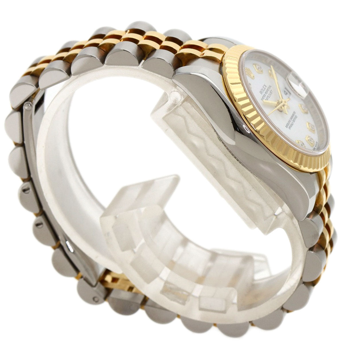 ROLEX ロレックス 179173G デイトジャスト 10P ダイヤモンド 腕時計 SS レディース 中古