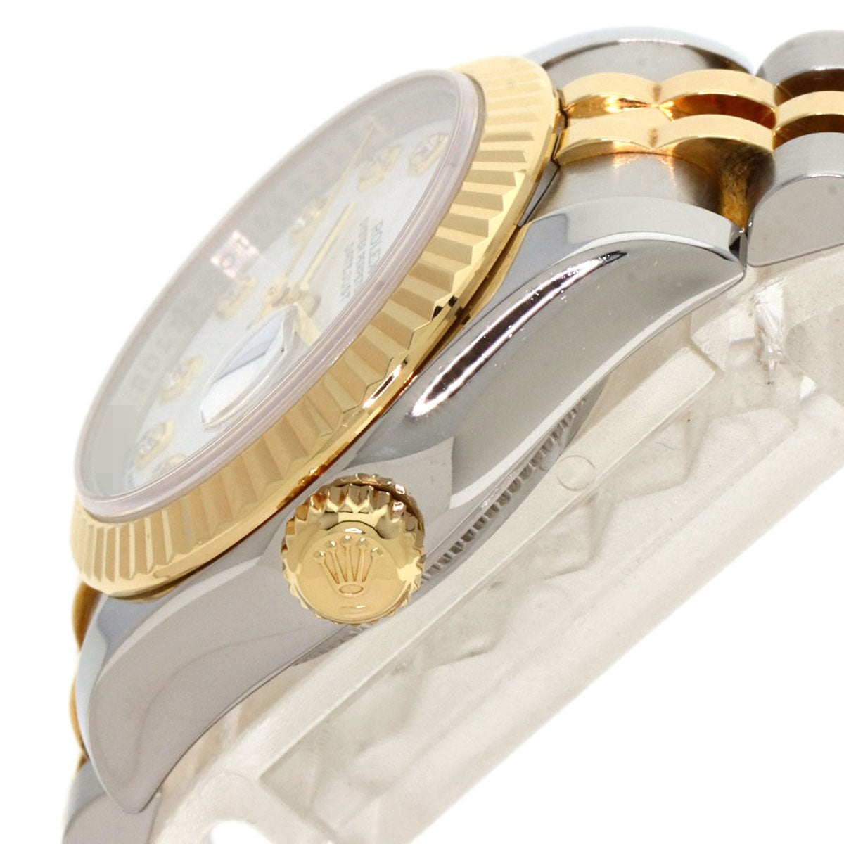 ROLEX ロレックス 179173G デイトジャスト 10P ダイヤモンド 腕時計 SS レディース 中古