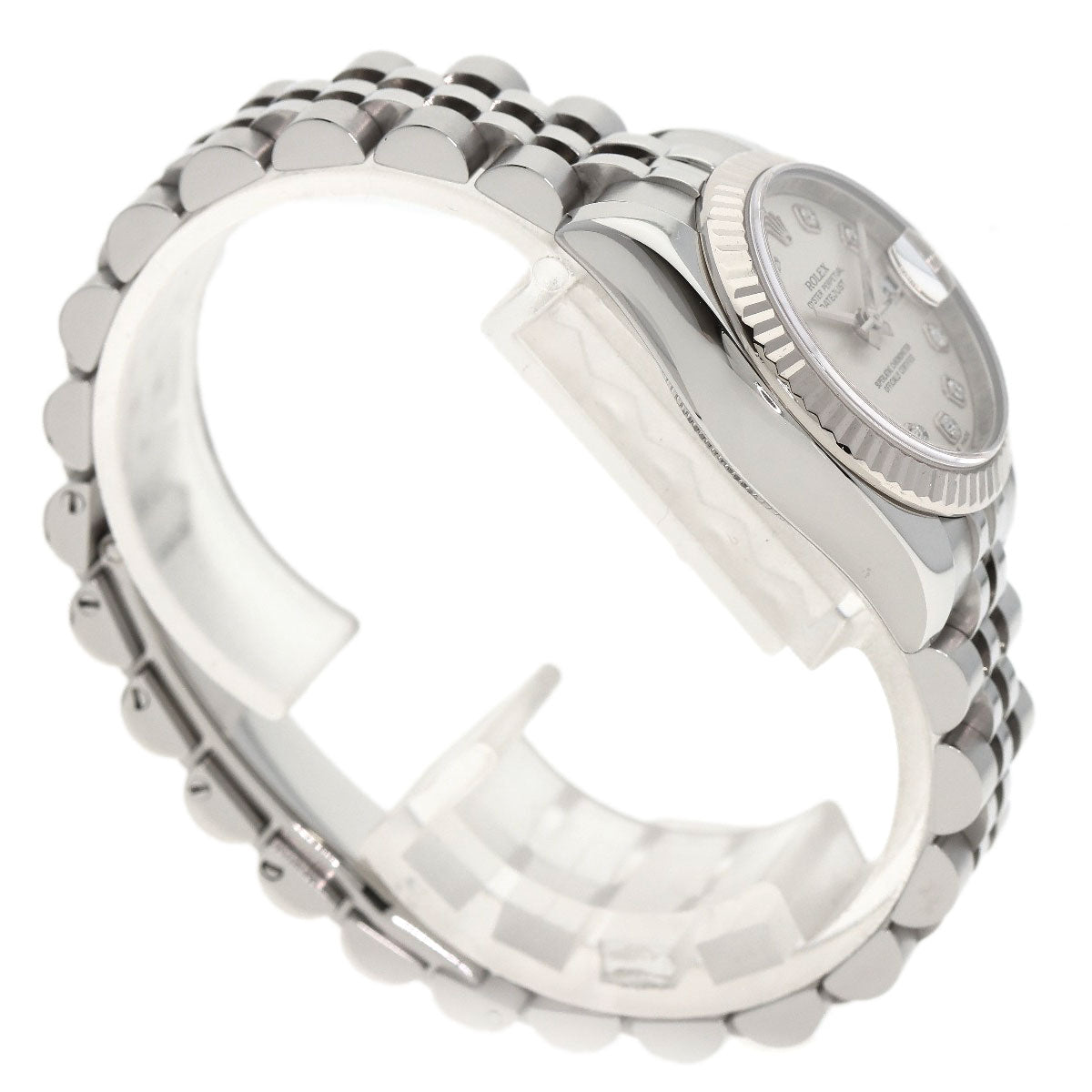 ROLEX ロレックス 179174G デイトジャスト 10P ダイヤモンド 腕時計 SS レディース 中古