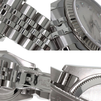 ROLEX ロレックス 179174G デイトジャスト 10P ダイヤモンド 腕時計 SS レディース 中古