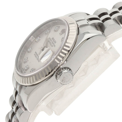 ROLEX ロレックス 179174G デイトジャスト 10P ダイヤモンド 腕時計 SS レディース 中古