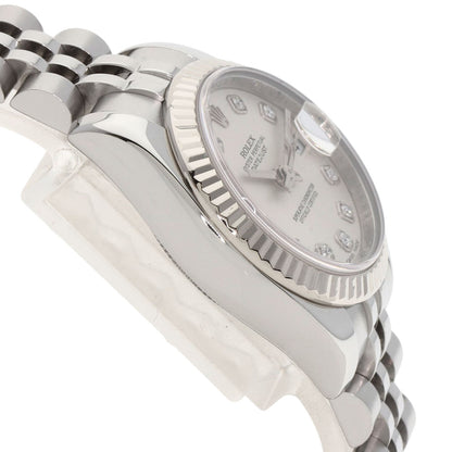 ROLEX ロレックス 179174G デイトジャスト 10P ダイヤモンド 腕時計 SS レディース 中古