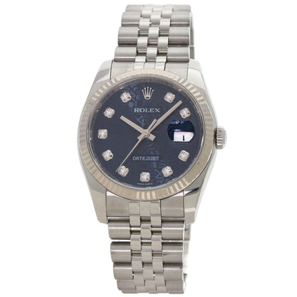 ROLEX ロレックス 116234G デイトジャスト 10P ダイヤモンド 腕時計 SS メンズ 中古